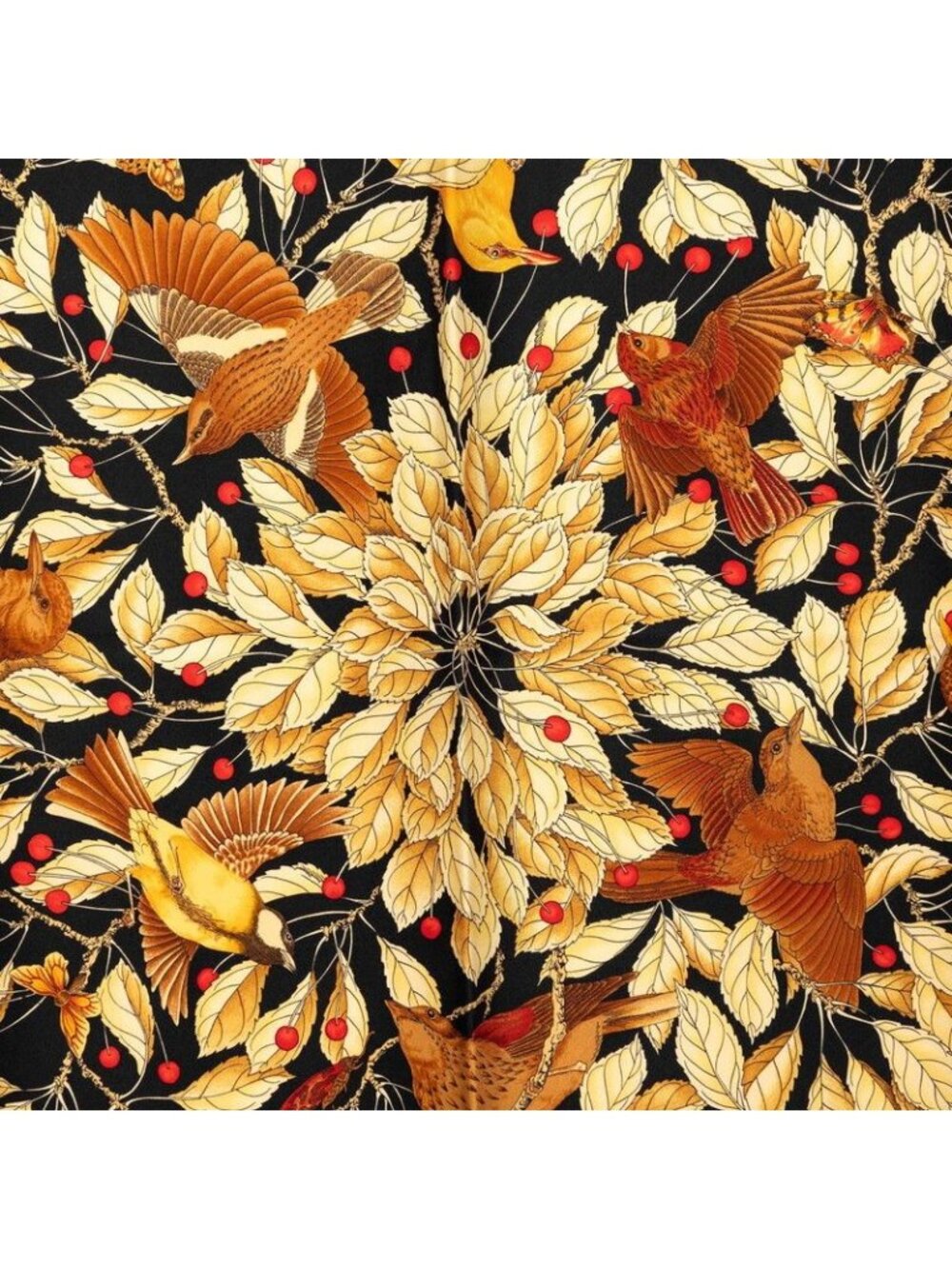 ★SOLD★ Hermes Carre 90 Les Merises Cherry Scarf Large Black Multicolor Silk - Picture 4 of 8